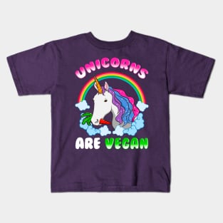 Unicorns Are Vegan Vegetarian Kids T-Shirt